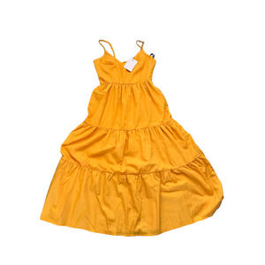 Missguided Women's Yellow/Orange Tiered Cami Midaxi Dress